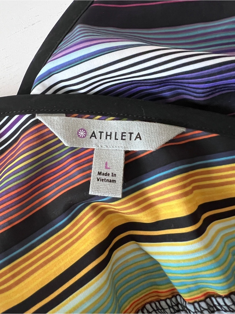 Athleta Havana Rainbow Stripe Midi Dress - Size Large - Picture 5 of 8